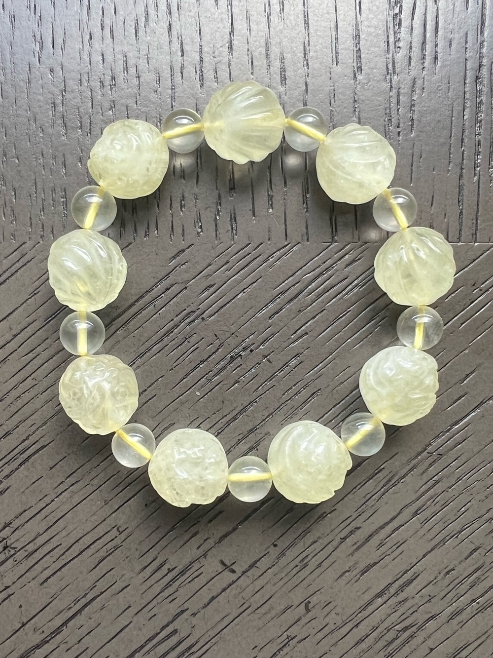 Lemon citrine nine tail fox bracelet 12-14mm SIZE 6.5’